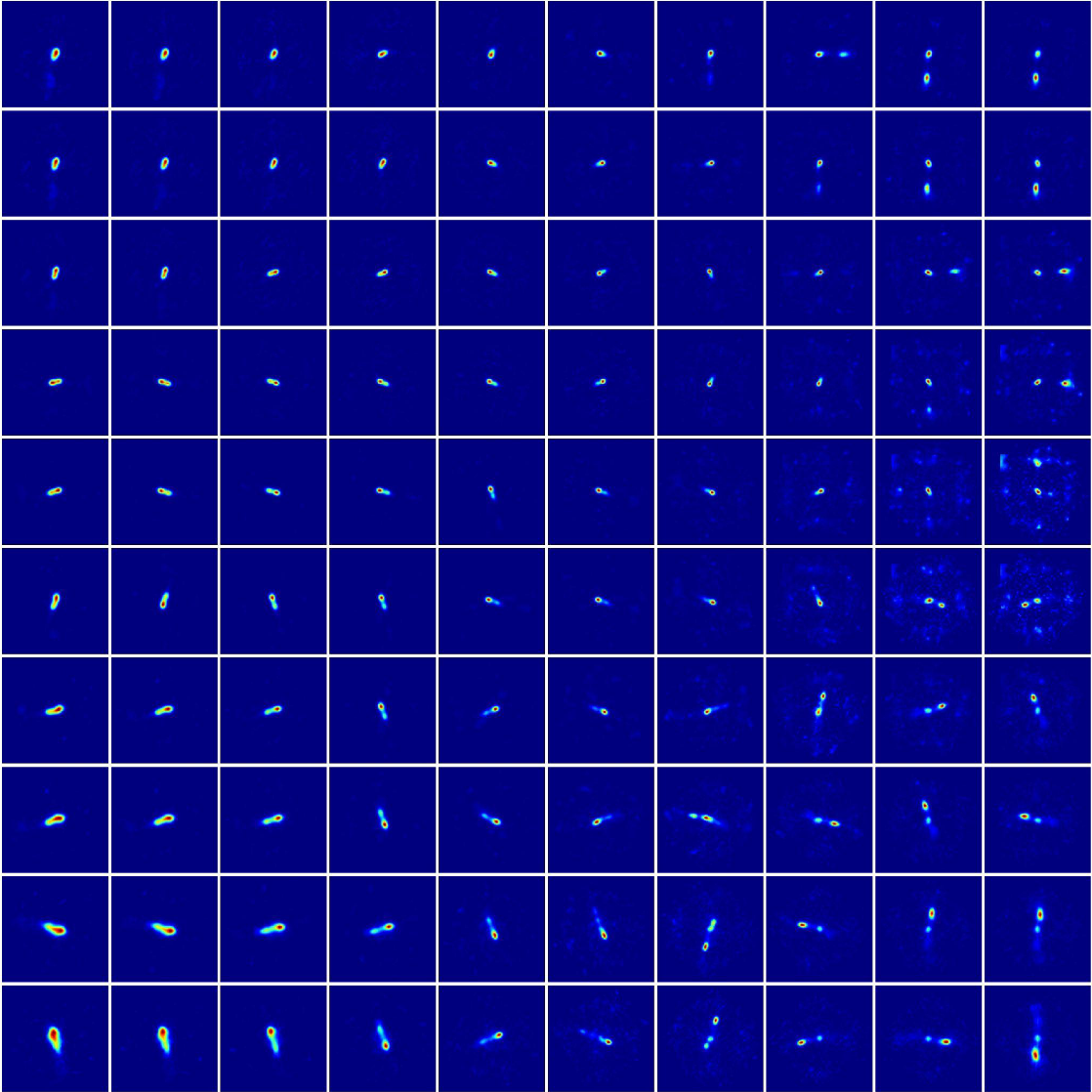 Eine Bilderfolge von Radiogalaxien nach Ähnlichkeit geordnet 